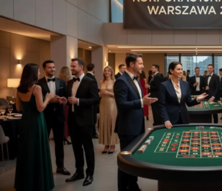 Elegancka gala z neutralnie zaaranżowaną strefą kasynową